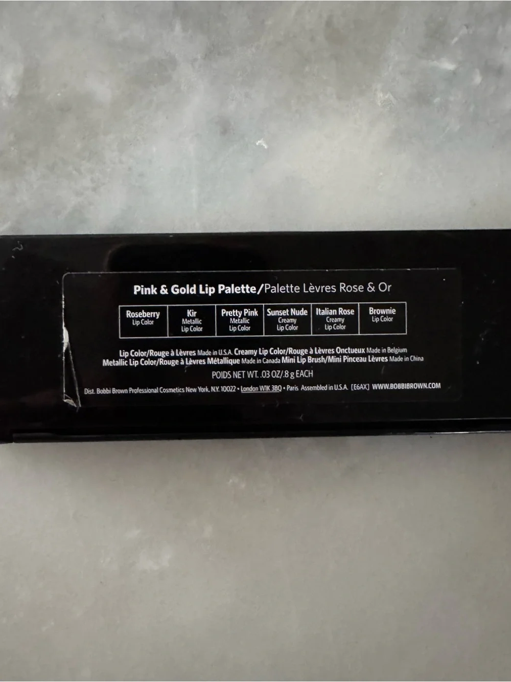 Bobbi Brown Pink & Gold Lip Palette Six Shades